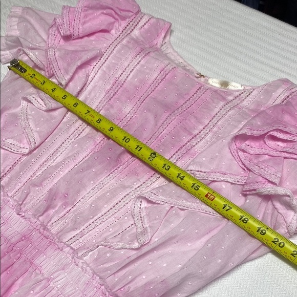 LoveShackFancy Dress Natasha Mini Tie Dye Ruffled Swiss Dot Lace Extra Large - Picture 2 of 16